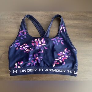 Under Armour Women's Floral Crossback Conpression Support Sports Bra L
